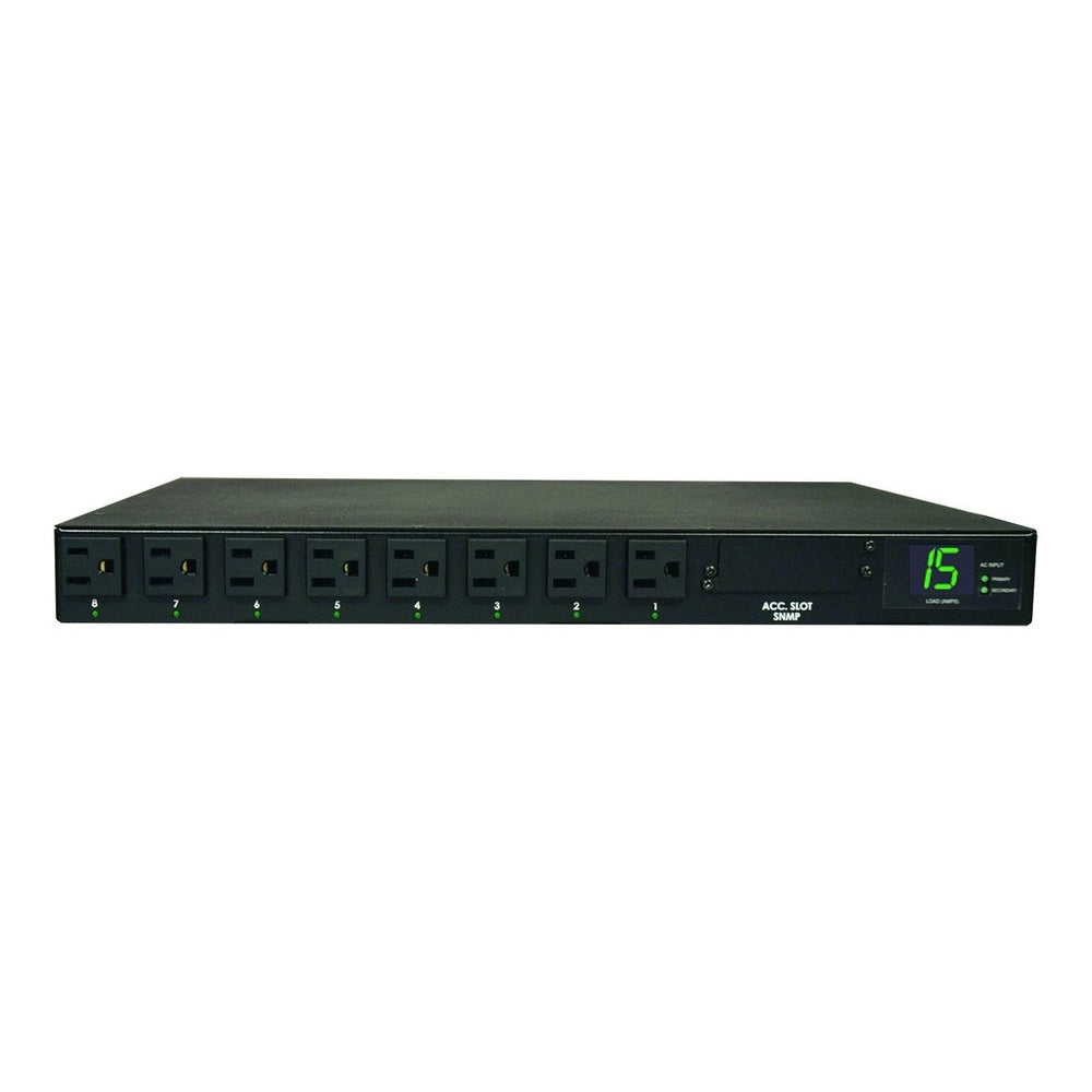 Tripp Lite PDUMH15AT 1.4kW 120V 1U Single-Phase 8x5-15R Transfer Switch PDU