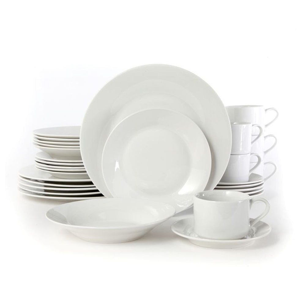Gibson Rosendal 30 Piece Porcelain Dinnerware Set in White