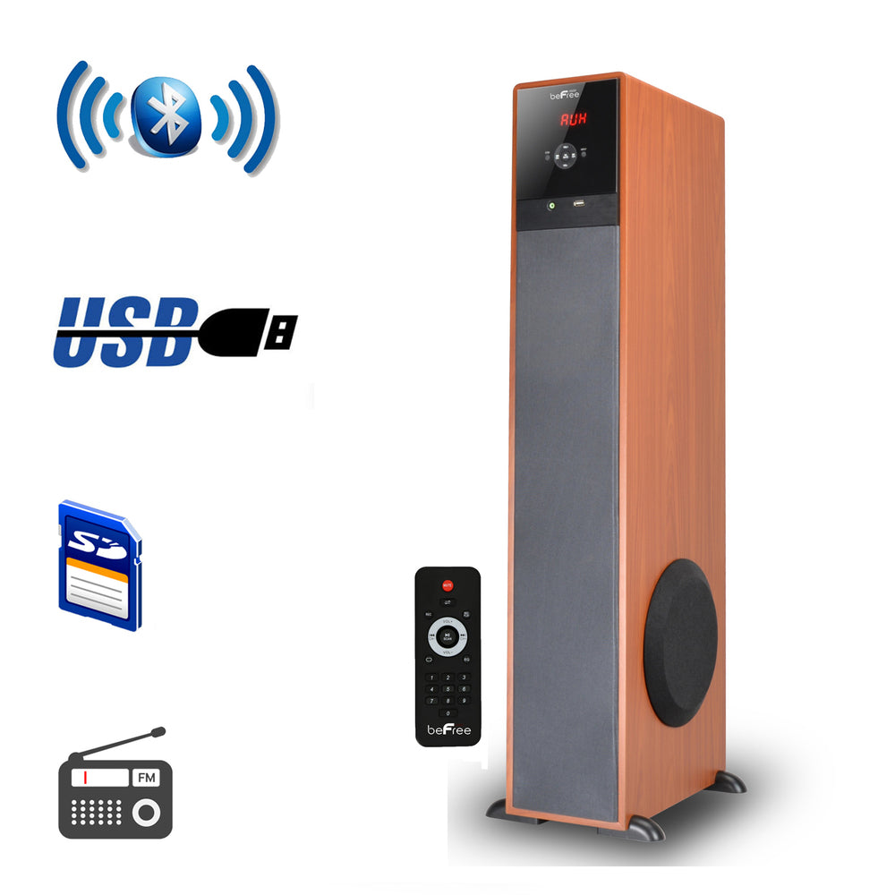 beFree Sound Bluetooth Tower Speaker - Wood