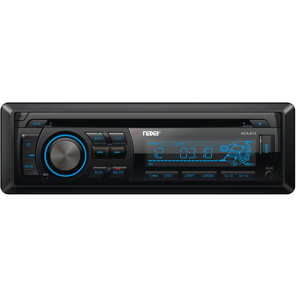 In-Dash MP3/CD Player and Receiver with Bluetooth and Detachable Faceplate