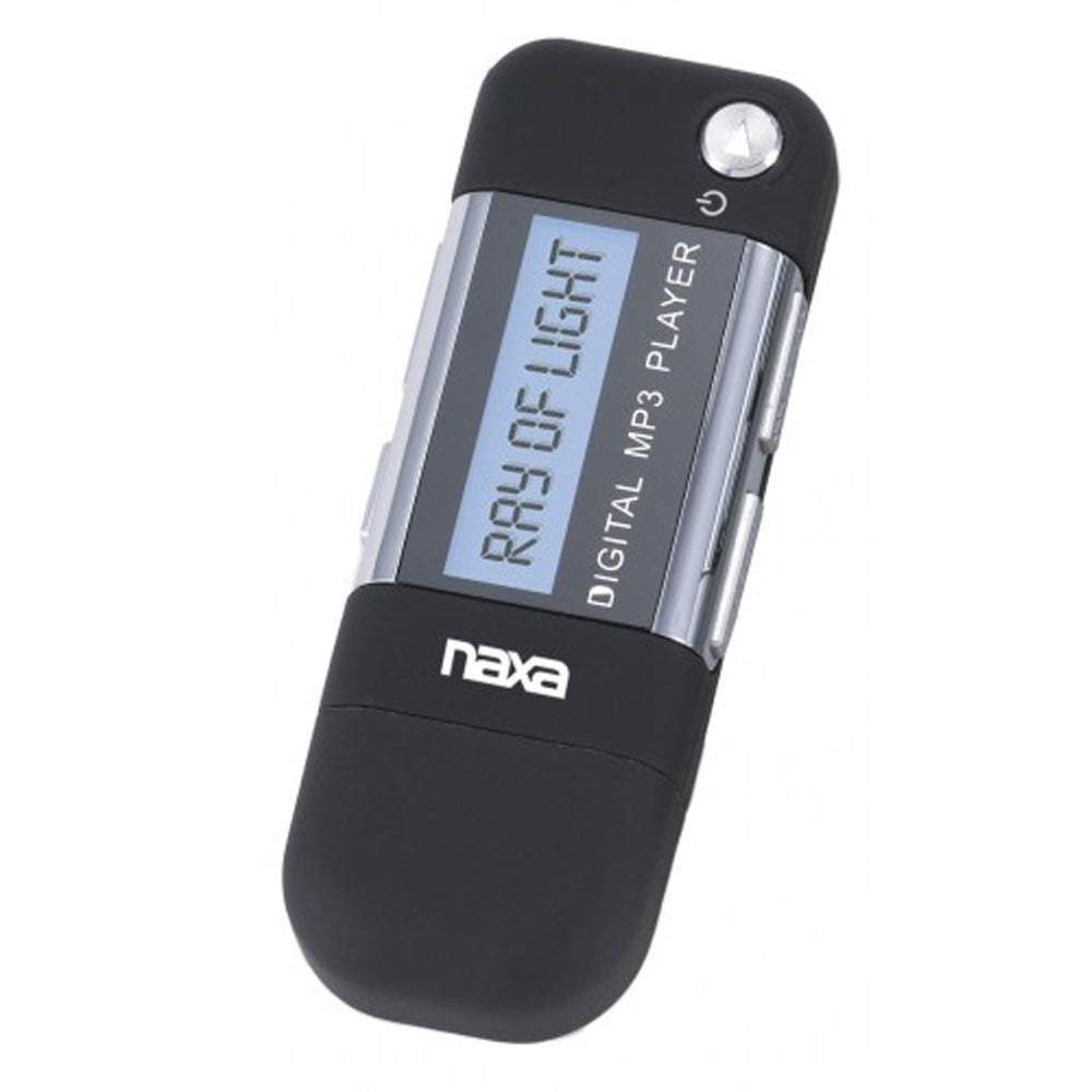 Naxa MP3 Player with 4GB Built-in Flash Memory, LCD Display and Built-in USB Plug Adaptor-Black