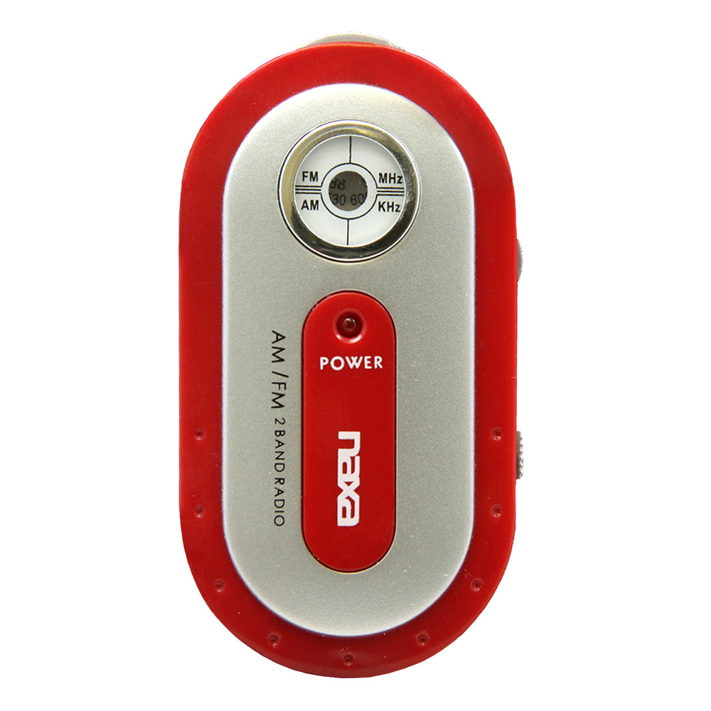 Red AM/FM Mini Pocket Radio