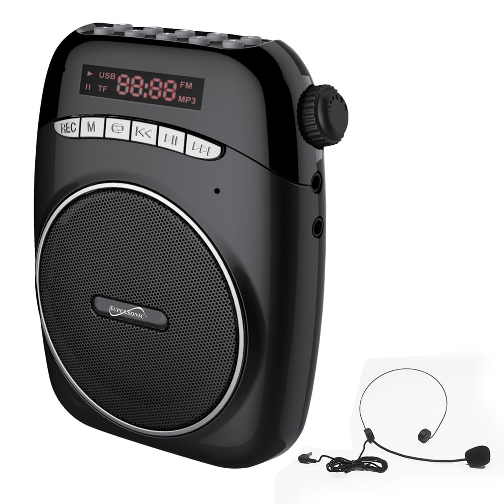Supersonic Portable PA System With USB and Micro SD Card Slot in Black