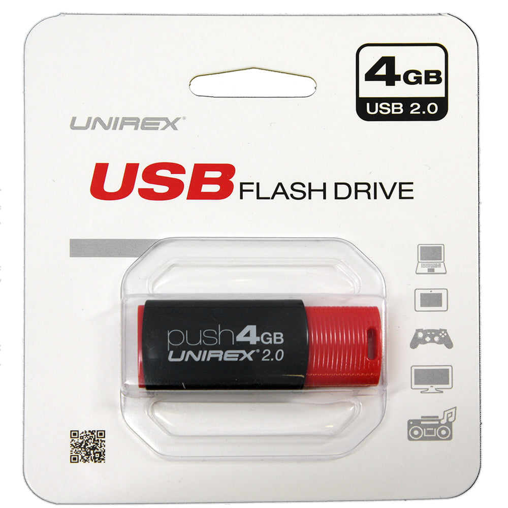 Unirex USB 2.0 4GB Flash Drive-Red