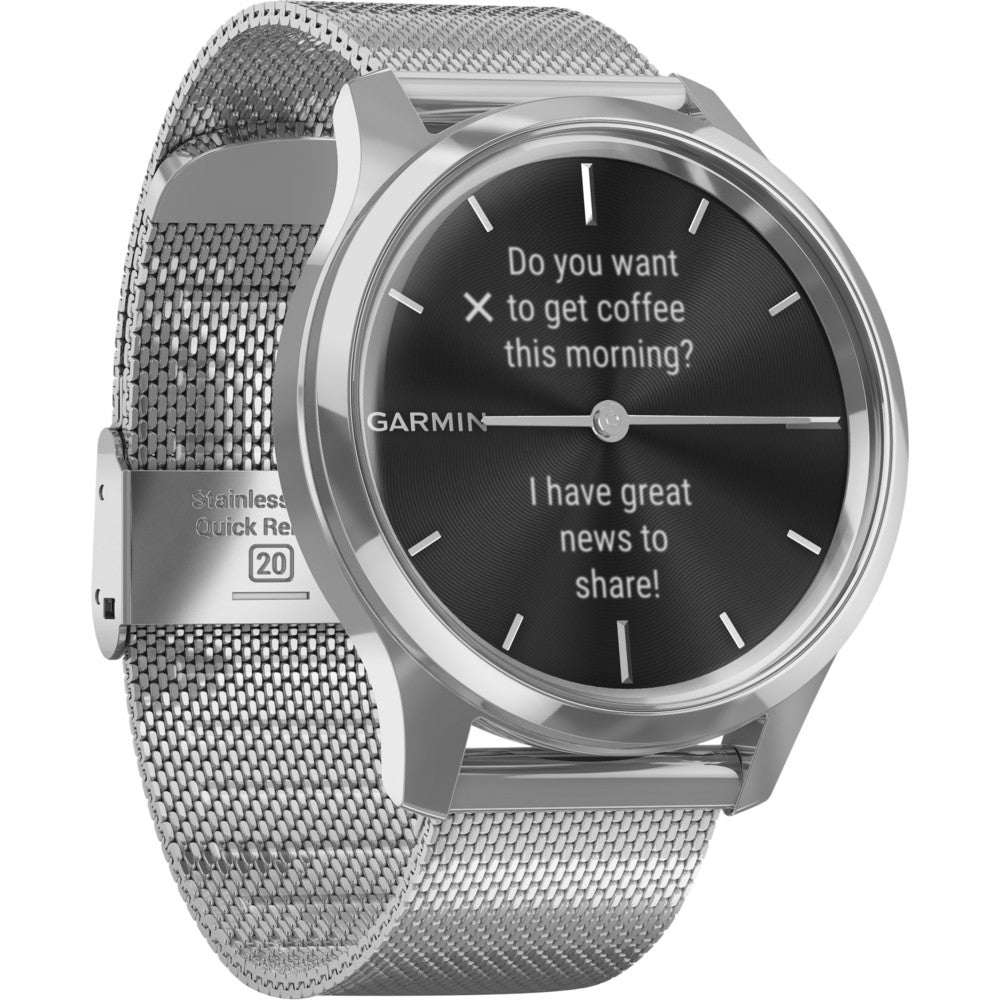 Garmin vivomove Luxe 42mm Smart Watch - Heart Rate Monitor - Phone/Text - Silver