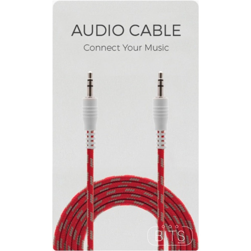 BITS 5031300083566 3.5 FT Audio Cable - 3.5mm to 3.5mm - Red