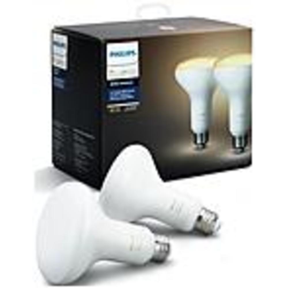 Philips Hue LED Light Bulb - 8 W - 60 W Incandescent Equivalent Wattage - 120 V AC - 680 lm - BR30 Size - White Ambiance Light Color - 25000 Hour - Philips Hue Bridge, Alexa, Apple HomeKit, Google Assistant, SmartThings, Wink Supported - 2 / Pack