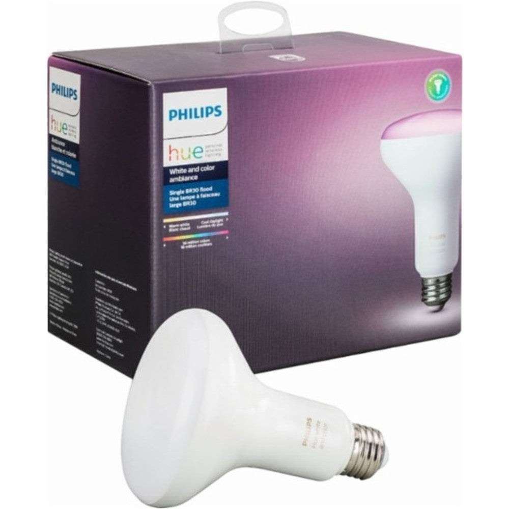 Philips 530188 Hue White and Color Ambiance BR30 Wi-Fi Smart LED Floodlight Bulb - 60 Watts