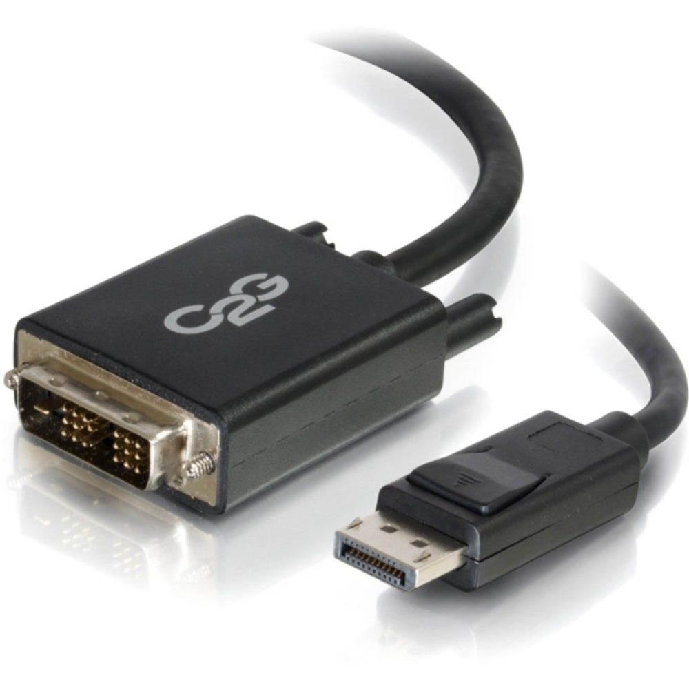 C2G 3ft DisplayPort to DVI Adapter Cable - M/M - DisplayPort/DVI-D for Notebook, Monitor, Desktop Computer, Video Device - 3 ft - 1 x DisplayPort Male Digital Audio/Video - 1 x DVI-D (Single-Link) Male Digital Video - Black