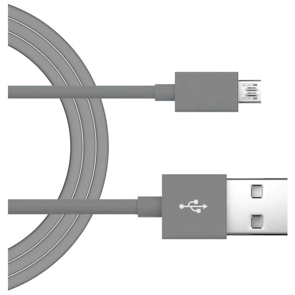 Just Wireless 705954051336 4 Feet Micro USB Charging Cord - Gray