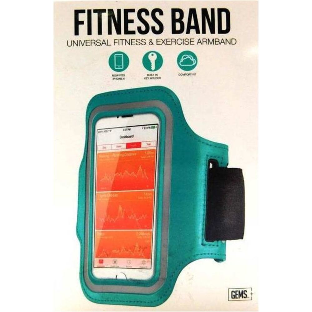 GEMS 813125025823 Universal Fitness Exercise Armband for Apple Devices - Blue Green