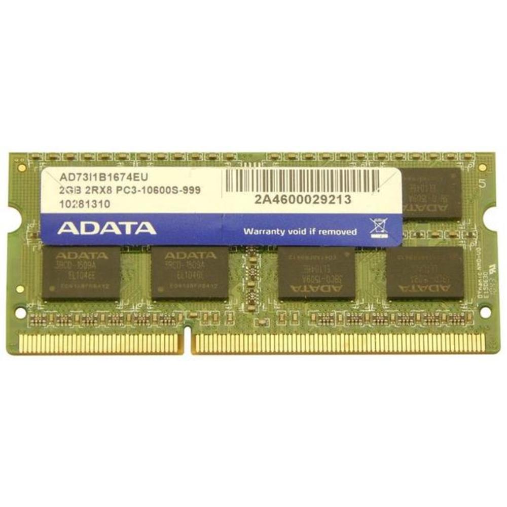ADATA AD73I1B1674EU 2 GB DDR3 Memory Module - PC-10600 - 204-Pin - CL9 - Non-ECC