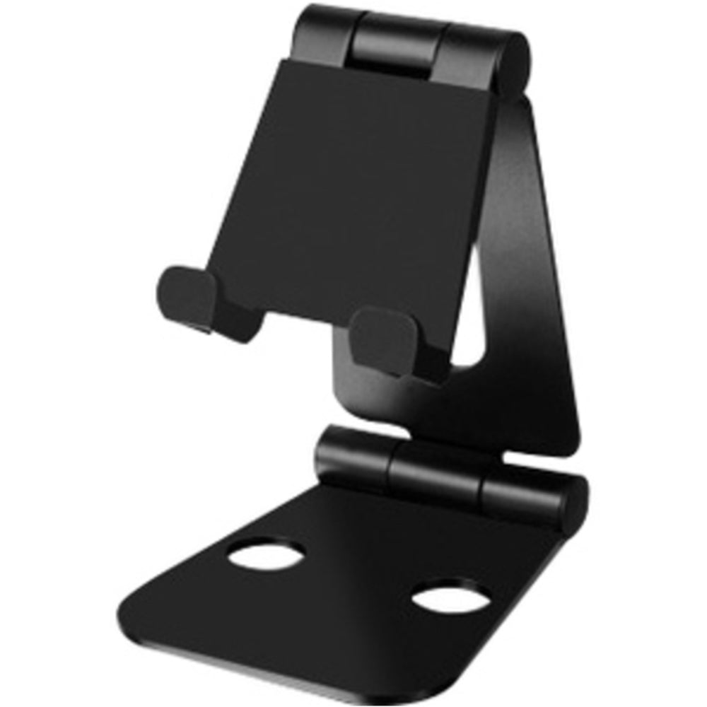 Aluratek Universal Adjustable Portable Foldable Smartphone and Tablet Stand - 5 Height x 3.3 Width x 4 Depth - Desktop - Aluminum, Silicone