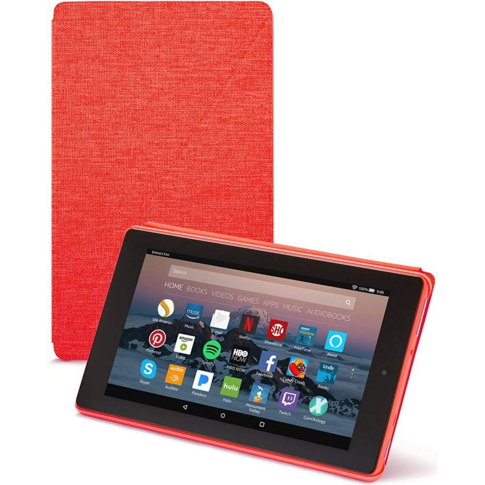 Amazon B01N9880QI Flip Cover for Fire 7 Tablet - 7th Generation - Punch Red