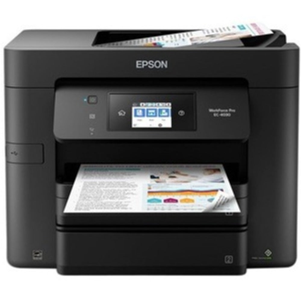 Epson WorkForce Pro EC-4030 Inkjet Multifunction Printer - Color - Copier/Fax/Printer/Scanner - 4800 x 1200 dpi Print - Automatic Duplex Print - 1200 dpi Optical Scan - 500 sheets Input - Fast Ethernet - Wireless LAN - Apple AirPrint