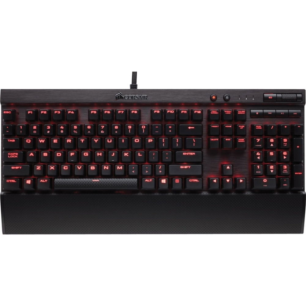 Corsair K70 LUX Mechanical Gaming Keyboard - Red LED - Cherry MX Brown - Cable Connectivity - USB 2.0 Interface - 104 Key - English, French - PC - Mechanical Keyswitch