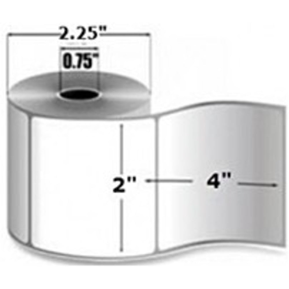 Intermec Duratherm II Barcode Label - Permanent Adhesive - 2 Width x 4 Length - 2 1/4 Diameter - Rectangle - Direct Thermal - 126 / Roll - 32 / Carton
