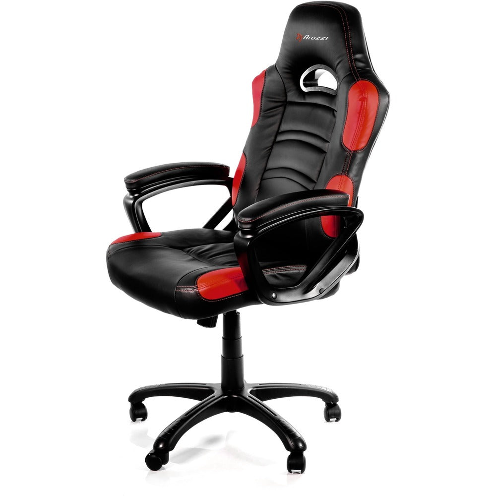 Arozzi Enzo Racing Style Gaming Chair, White - For Game - Nylon, PU Leather - Red