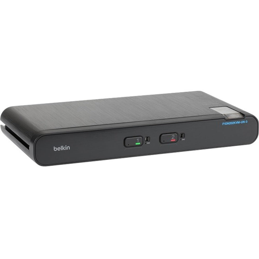 Belkin Dual-Head, 2-port KVM, with Audio and CAC port - 2 Computer(s) - 1 Local User(s) - 3840 x 2160 - 7 x USB - Desktop, Under Table - TAA Compliant