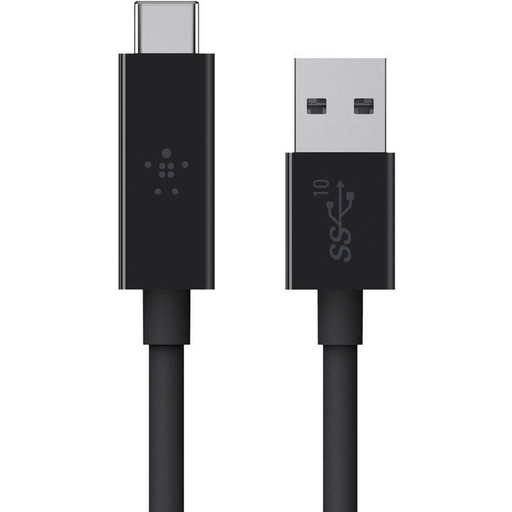Belkin 3.1 USB-A to USB-C Cable (USB Type-C) - 3 ft USB Data Transfer Cable for MacBook, Hard Drive, Chromebook, Smartphone - First End: 1 x Type C Male USB - Second End: 1 x Type A Male USB - 10 Gbit/s - Black