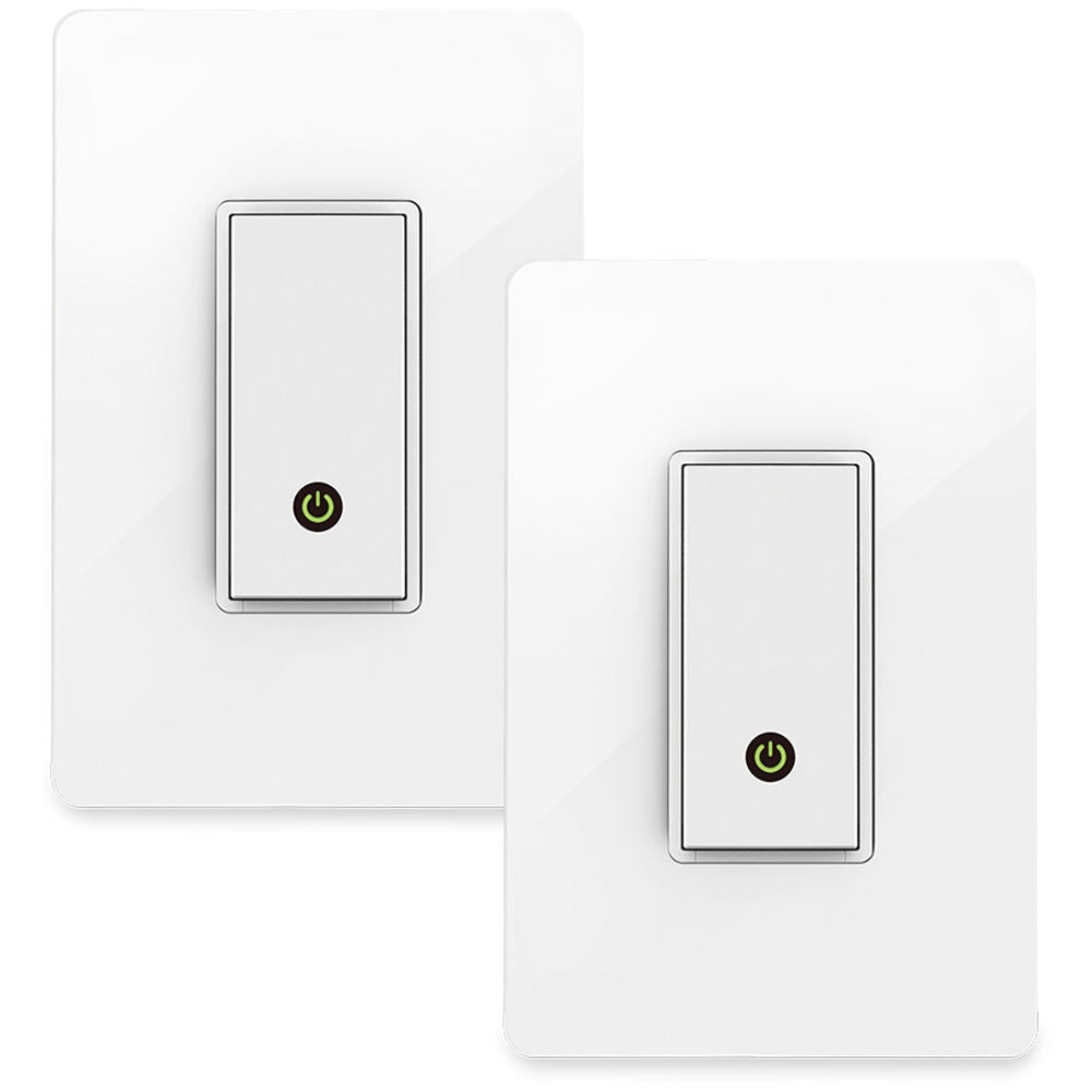 WeMo F7C030-BDL Smart Light Switch - 2-Pack - Amazon Alexa - Google Assistant - White