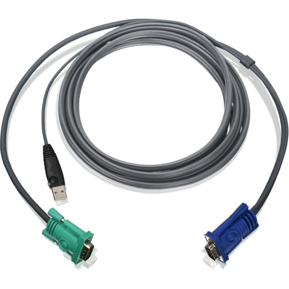IOGEAR USB KVM Cable 10 Ft - 10 ft USB KVM Cable - First End: 1 x HD-15 Male VGA - Second End: 2 x Type A Male Keyboard/Mouse, Second End: 1 x HD-15 Male VGA