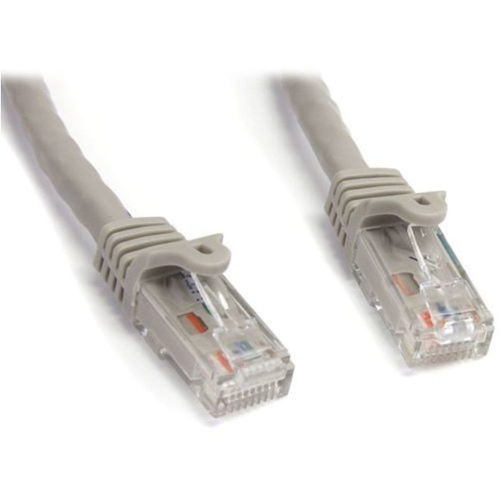 StarTech.com N6PATCH15GR 15 ft Gray Snagless Cat6 UTP Patch Cable - Category 6 - 15 ft - 1 x RJ-45 Male Network - 1 x RJ-45 Male Network - Gray
