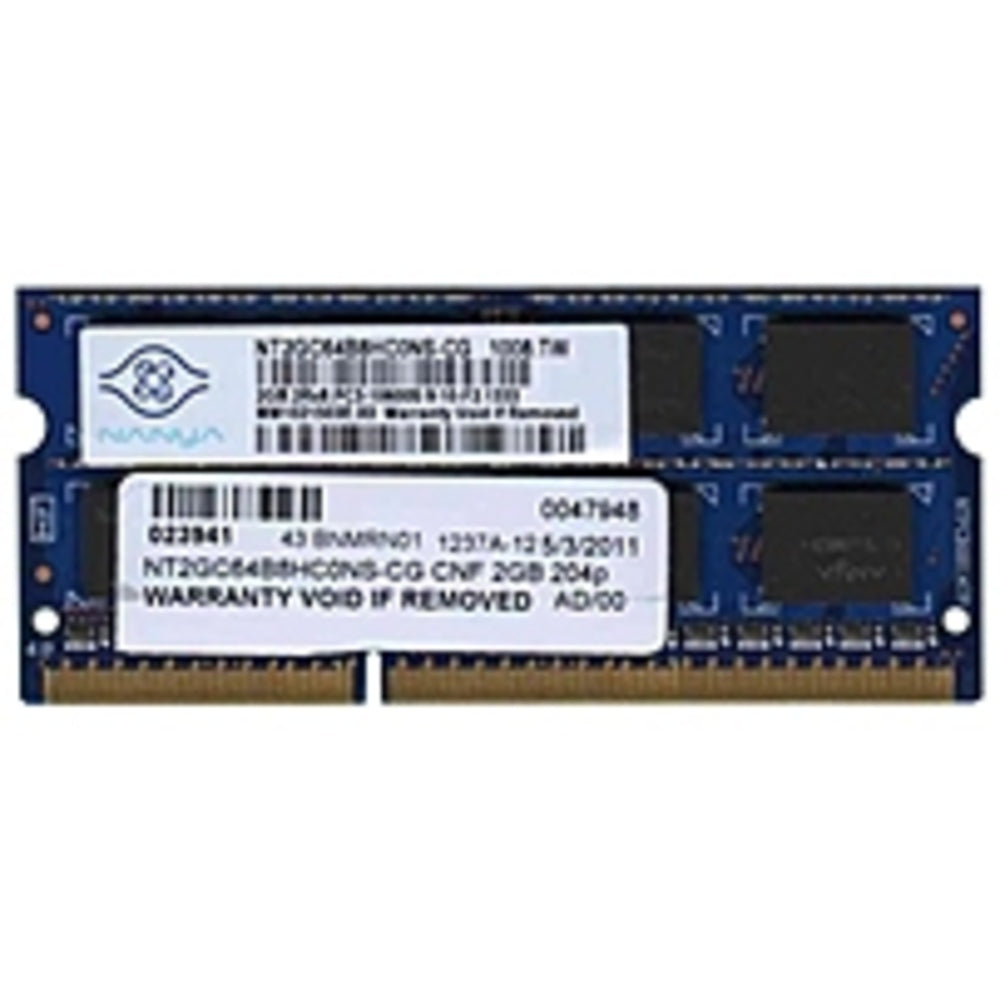Nanya NT2GC64B8HC0NS-BE 1.5 V Memory Module - 2 GB DDR3- 1600 MHz - PC3-8500 - 204-Pin SODIMM - CL7 - Non-ECC