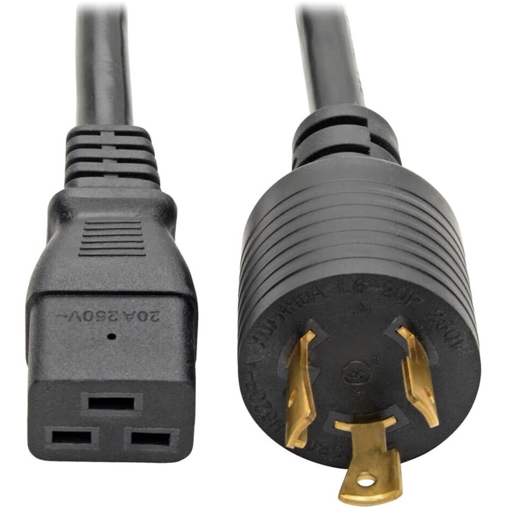Tripp Lite 10ft Power Cord Extension Cable L6-20P to C19 for PDU/UPS Heavy Duty 20A 12AWG 10' - 20A, 12AWG (IEC-320-C19 to NEMA L6-20P) 10-ft.