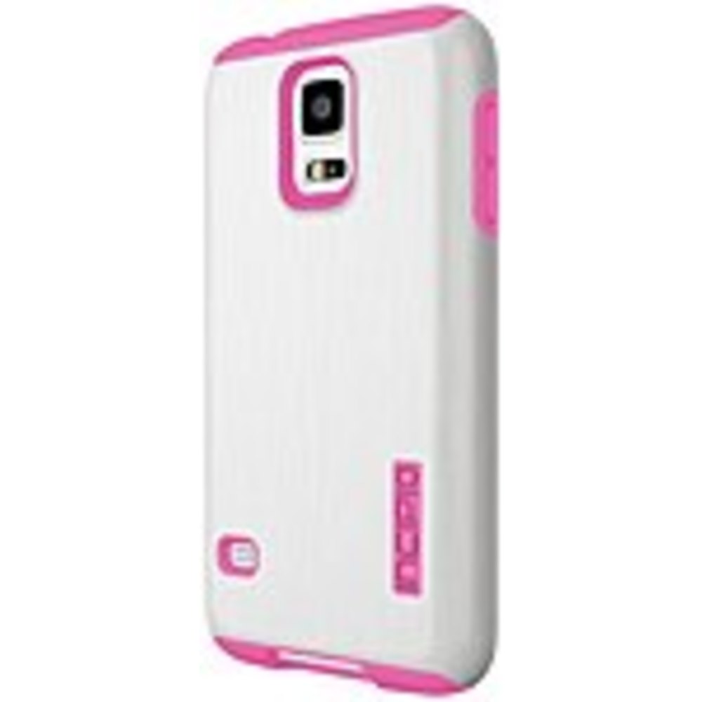 Incipio DualPro SHINE Case for Samsung Galaxy S5 - White/Pink - SA-528-WHT - Dual Protection - Aluminum Finish - Plextonium