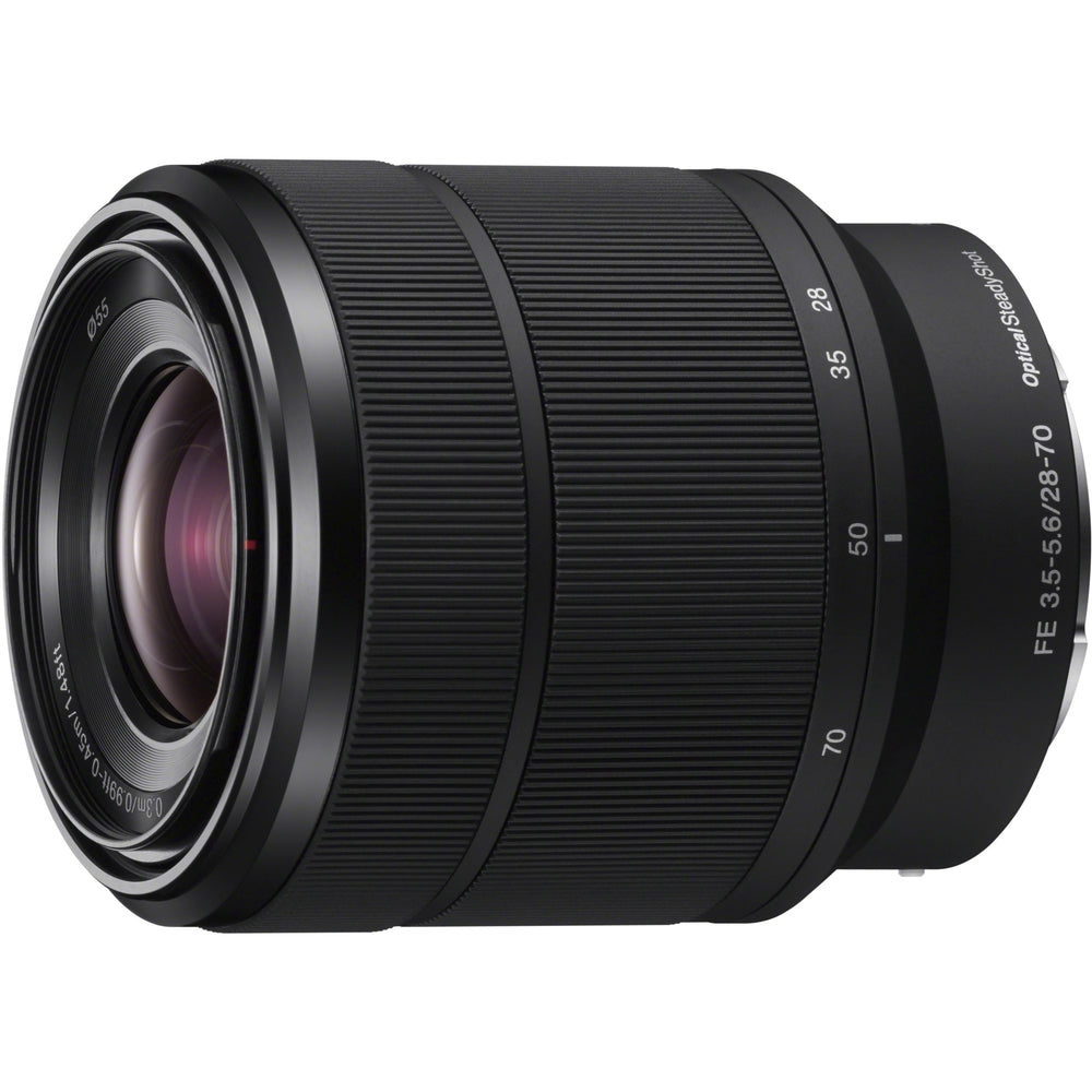 Sony - 28 mm to 70 mm - f/3.5 - 5.6 - Zoom Lens for Sony E - Designed for Camera - 55 mm Attachment - 0.19x Magnification - 2.5x Optical Zoom - Optical IS - 2.9Diameter