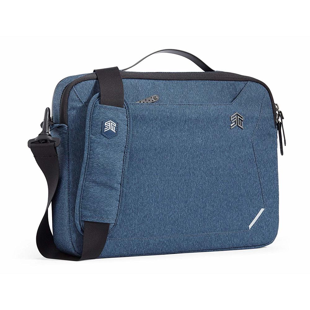 STM Bags STM-117-185M-02 Myth Fleece-Lined Brief Case with Removable Strap for 13 Inch Laptop - Slate Blue