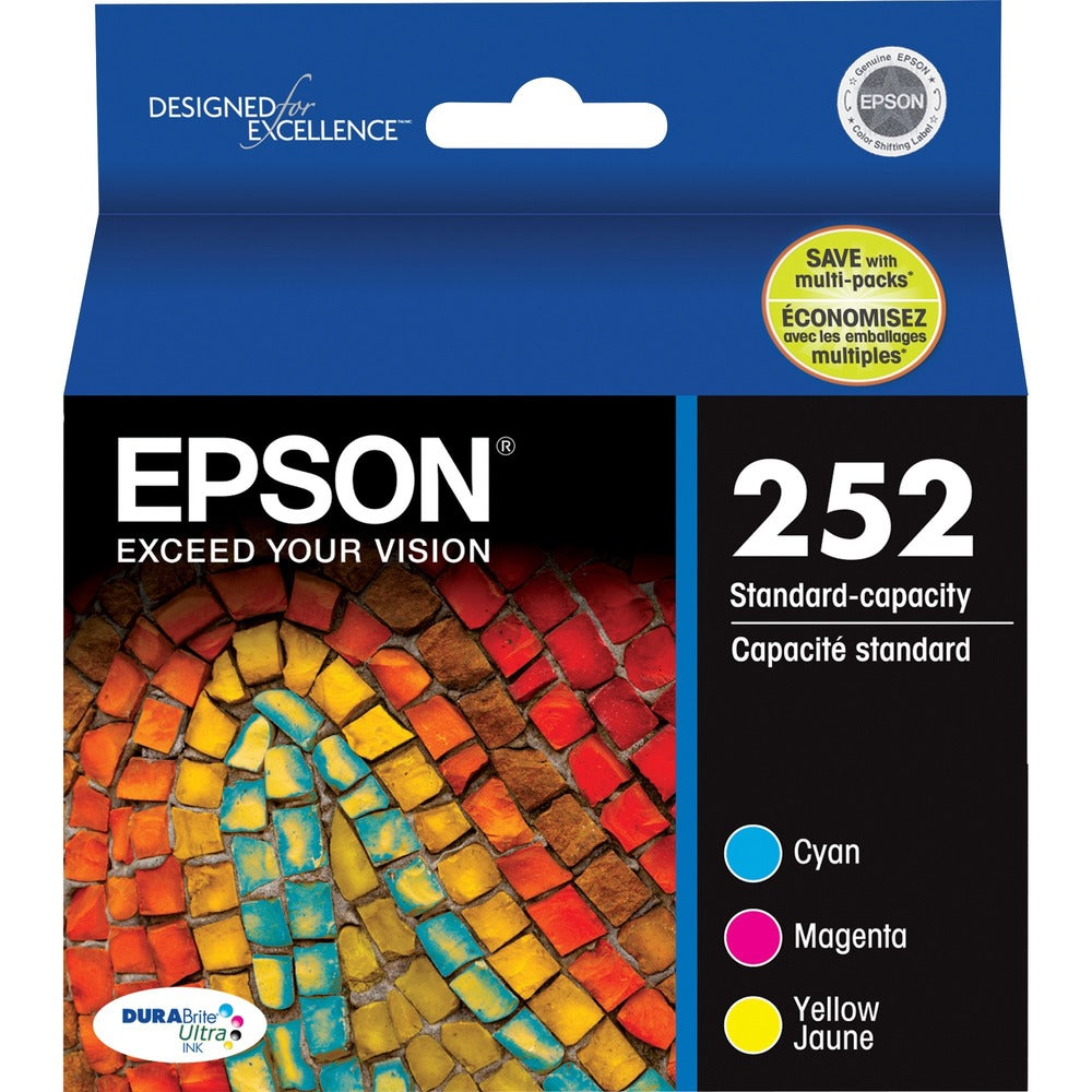 Epson DURABrite Ultra T252520 Ink Cartridge - Yellow, Cyan, Magenta - Inkjet - Standard Yield - 300 Pages (Per Cartridge) - 3 / Pack
