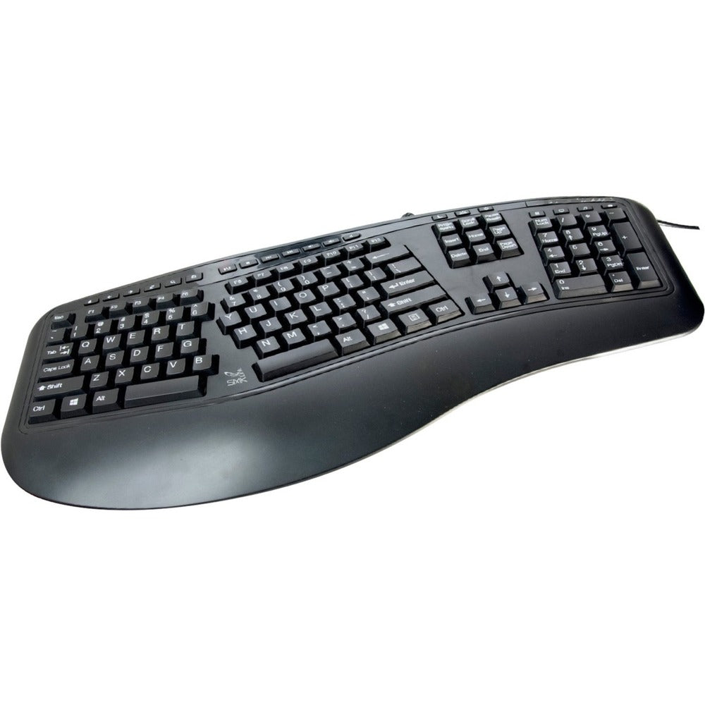 SMK-Link TAA-Compliant Ergonomic USB Keyboard - Cable Connectivity - USB Interface - 105 Key - Windows - TAA Compliant